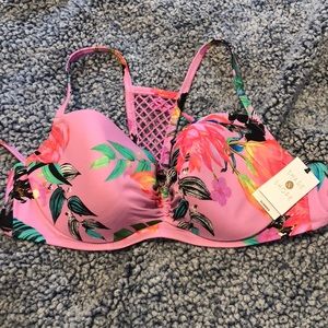 New With Tags Floral Bikini Top